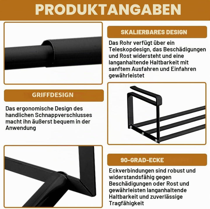 Hängendes Schuhregal Ausziehbar 40-70CM,Verstellbares Unterregal Hängekorb,Hängendes Schuhregal Orga
