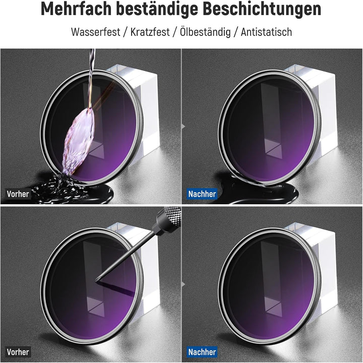 NEEWER 67mm ND2-32 (1-5 Stops) Variabler ND Filter Graufilter mit Objektivdeckel Reinigungstuch, Prä