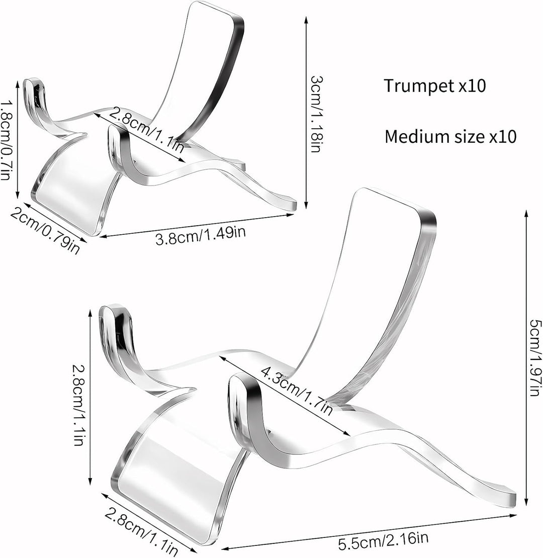 20 Stück Transparentes Acryl Display Halter Acryl Präsentationsständer-Set Kunststoff Display 5 cm u