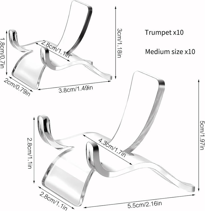 20 Stück Transparentes Acryl Display Halter Acryl Präsentationsständer-Set Kunststoff Display 5 cm u