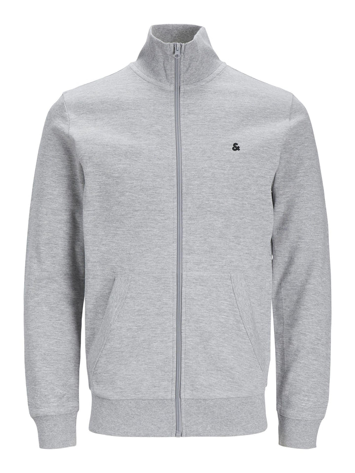 JACK & JONES Male Sweatshirt mit Reissverschluss Logo Sweatshirt mit Reissverschluss, Light Grey Mel