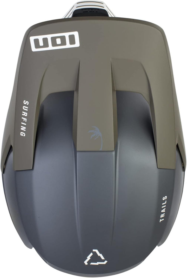 Ion Scrub Amp DH Fahrrad Helm grau/weiss/grün 2024 Grau M (56-58cm), Grau M (56-58cm)