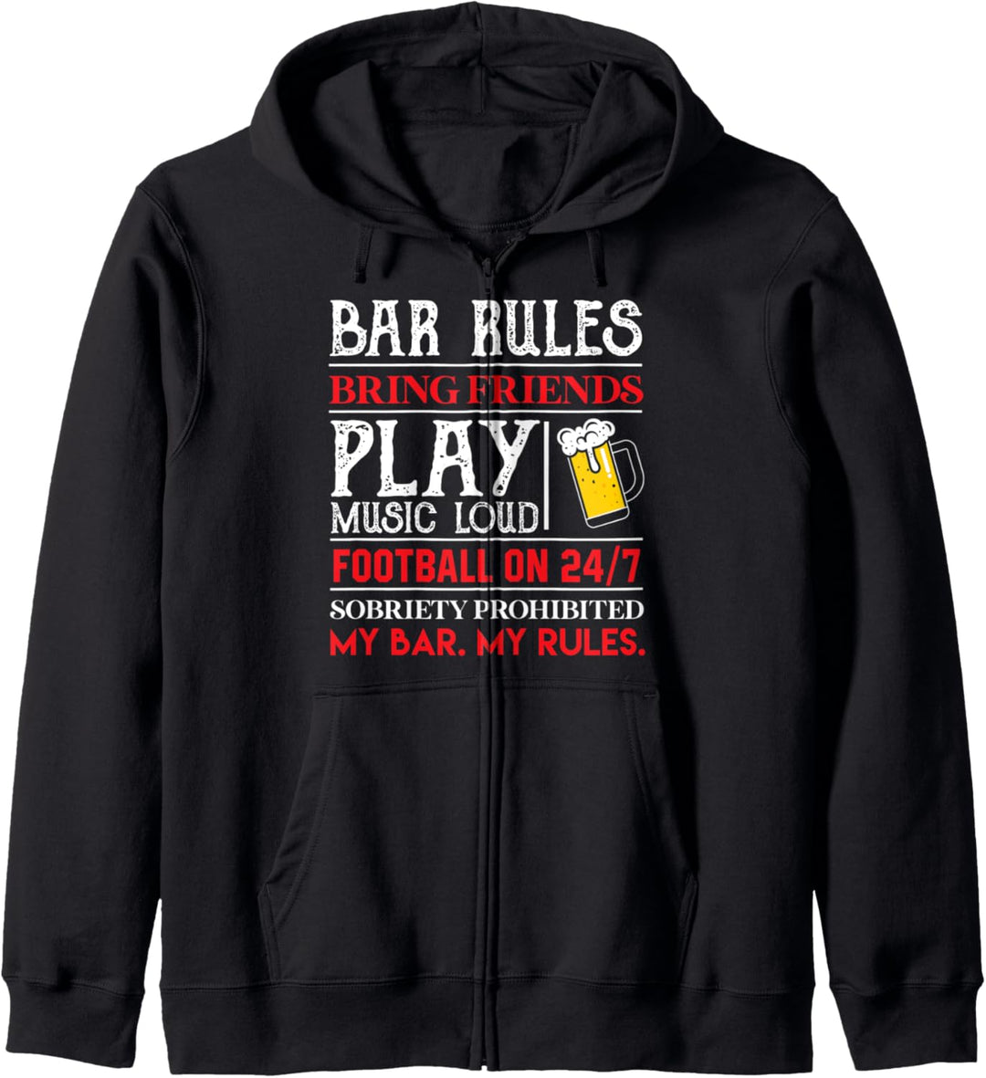 Bar Regeln Freunde Musik Fussball Nüchternheit Meine Bar Kapuzenjacke