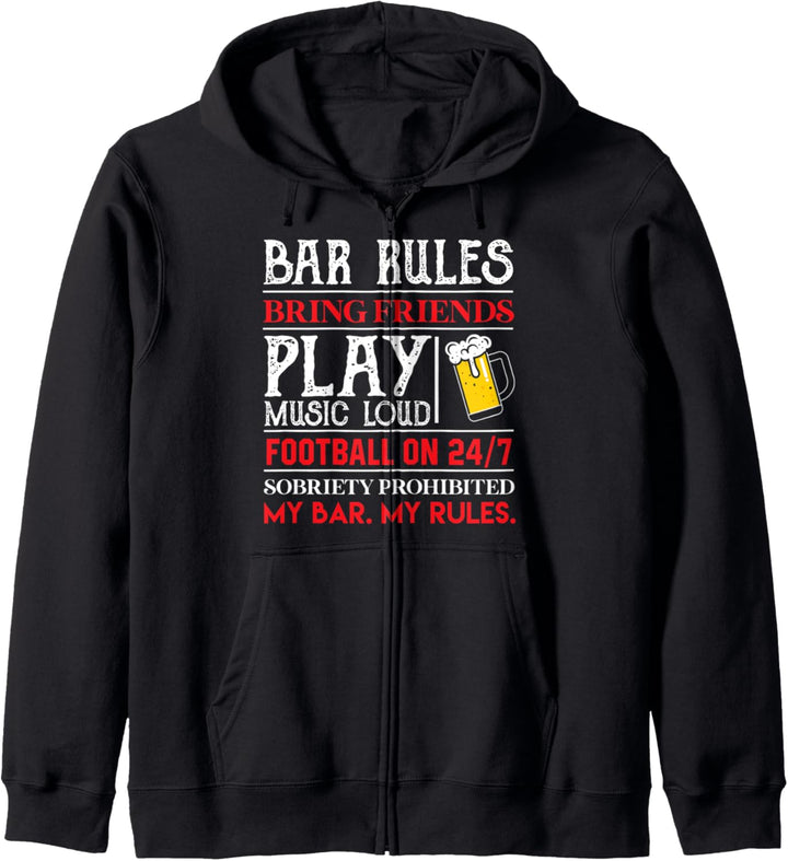 Bar Regeln Freunde Musik Fussball Nüchternheit Meine Bar Kapuzenjacke