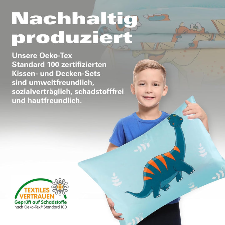 BaSaTex Kinder Baby Bettwäsche Set für Mädchen und Jungen | 100x135 cm + 40x60 cm | 100% Polyester M