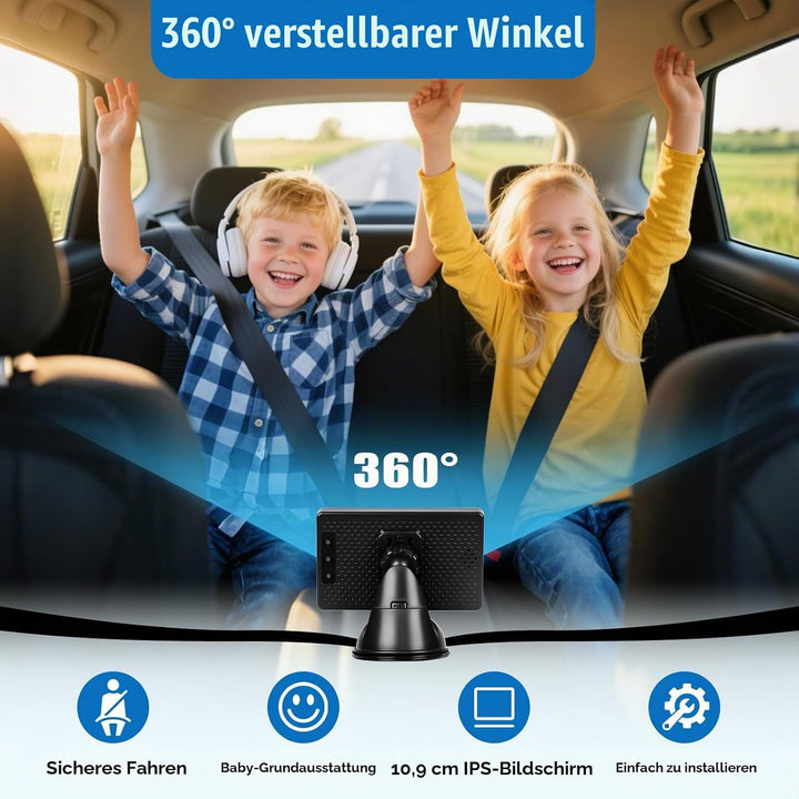 Baby Auto Spiegel Kamera, Auto Rücksitzspiegel, 4.3 Zoll Babyspiegel Rückansicht Monitor mit IR Nach