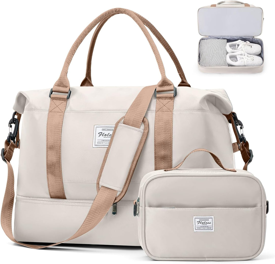 Reisetasche Damen Handgepäck Tasche Sporttasche mit Kulturbeutel Weekender Bag Schwimmtasche Wasserd