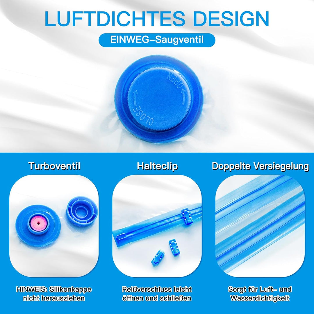 Vakuumbeutel für Kleidung Bettdecken mit Elektrische Pumpe,12 Stück vacuum bags for clothing (3 Jumb