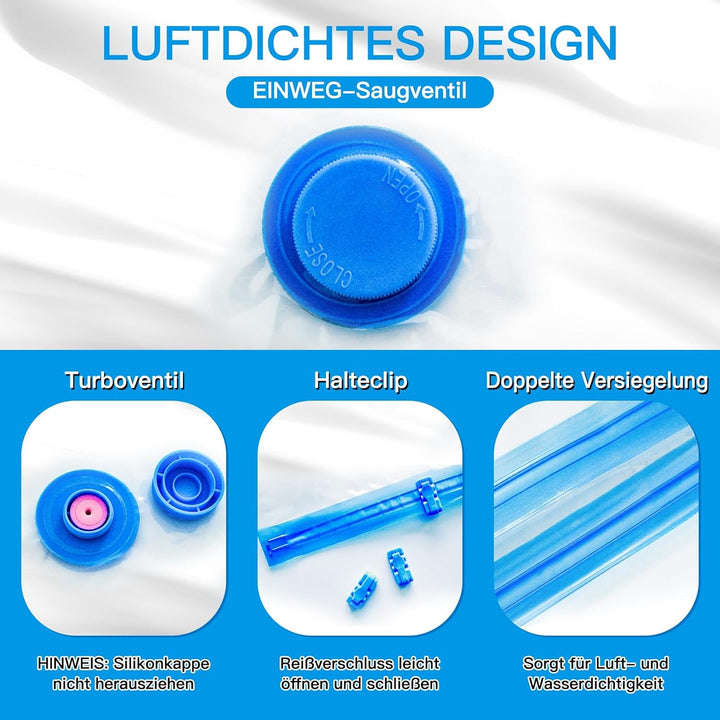 Vakuumbeutel für Kleidung Bettdecken mit Elektrische Pumpe,12 Stück vacuum bags for clothing (3 Jumb