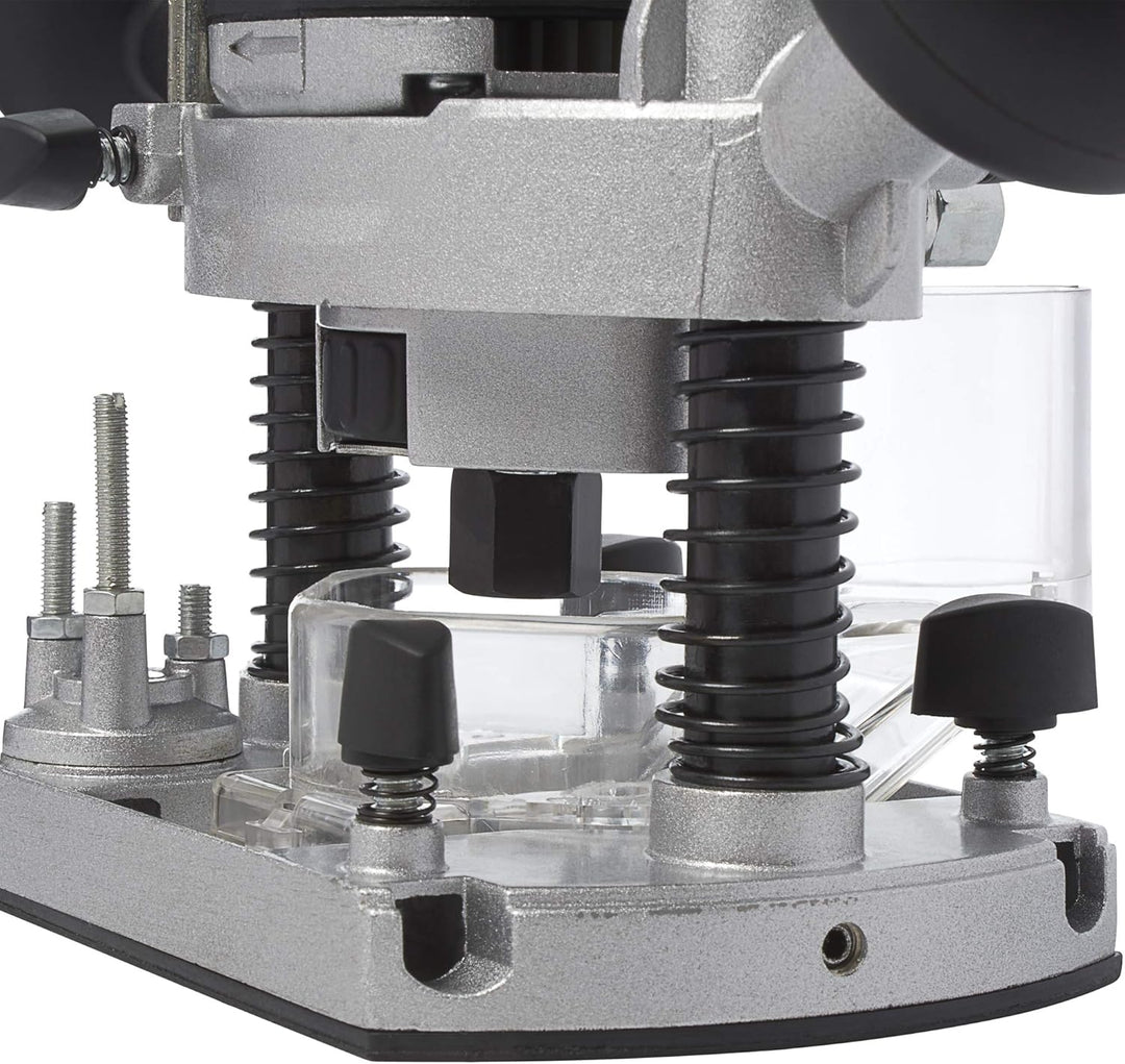 Trend 850 W 8 mm Router mit variabler Geschwindigkeit 230 V EU, 35 mm Eintauchtiefe, eingebaute Absc
