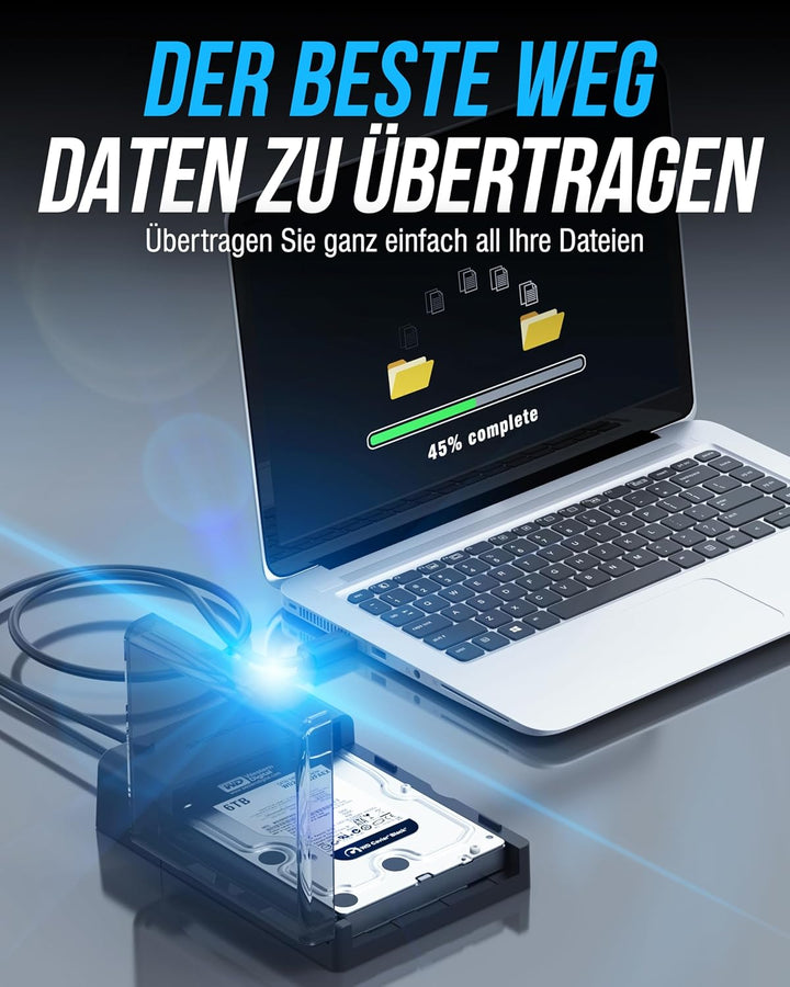 SABRENT Festplatten Dockingstation fur 2,5 3,5 Zoll SATA HDD & SSD USB A 5Gbps (EC-DFLT) 2.5"/3.5" S