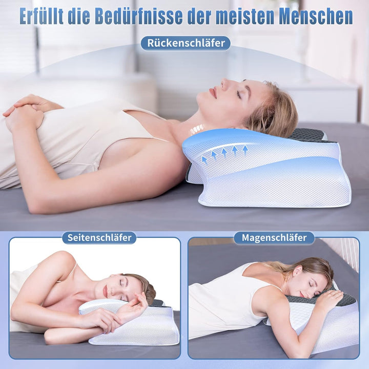 SAHEYER Nackenkissen, Memory Foam Kissen Seitenschläferkissen Ergonomisches Orthopädisches Nackenstü