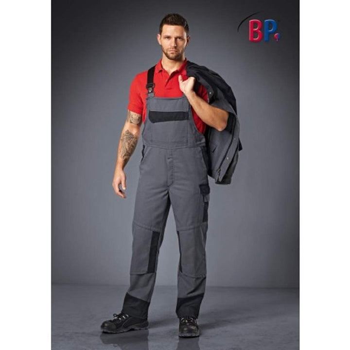 BP 2431-820-5332-44n Latzhose, Stretch-Hosenträger mit Clipbefestigungen, 320,00 g/m² , dunkelgrau/s