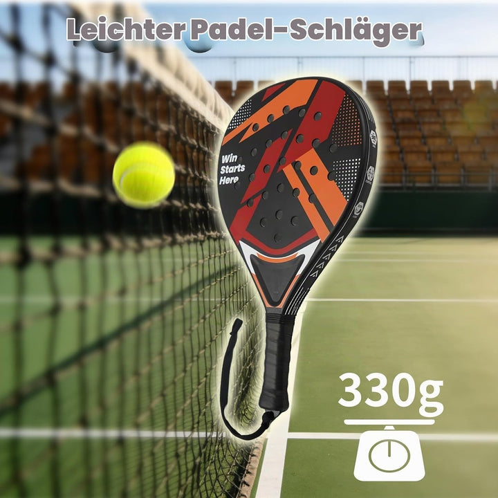 Padelschläger für Anfänger, Padel Schläger für Damen &amp; Junior, Padel Racket in Schwarz &amp; Rot, ABS-Ra