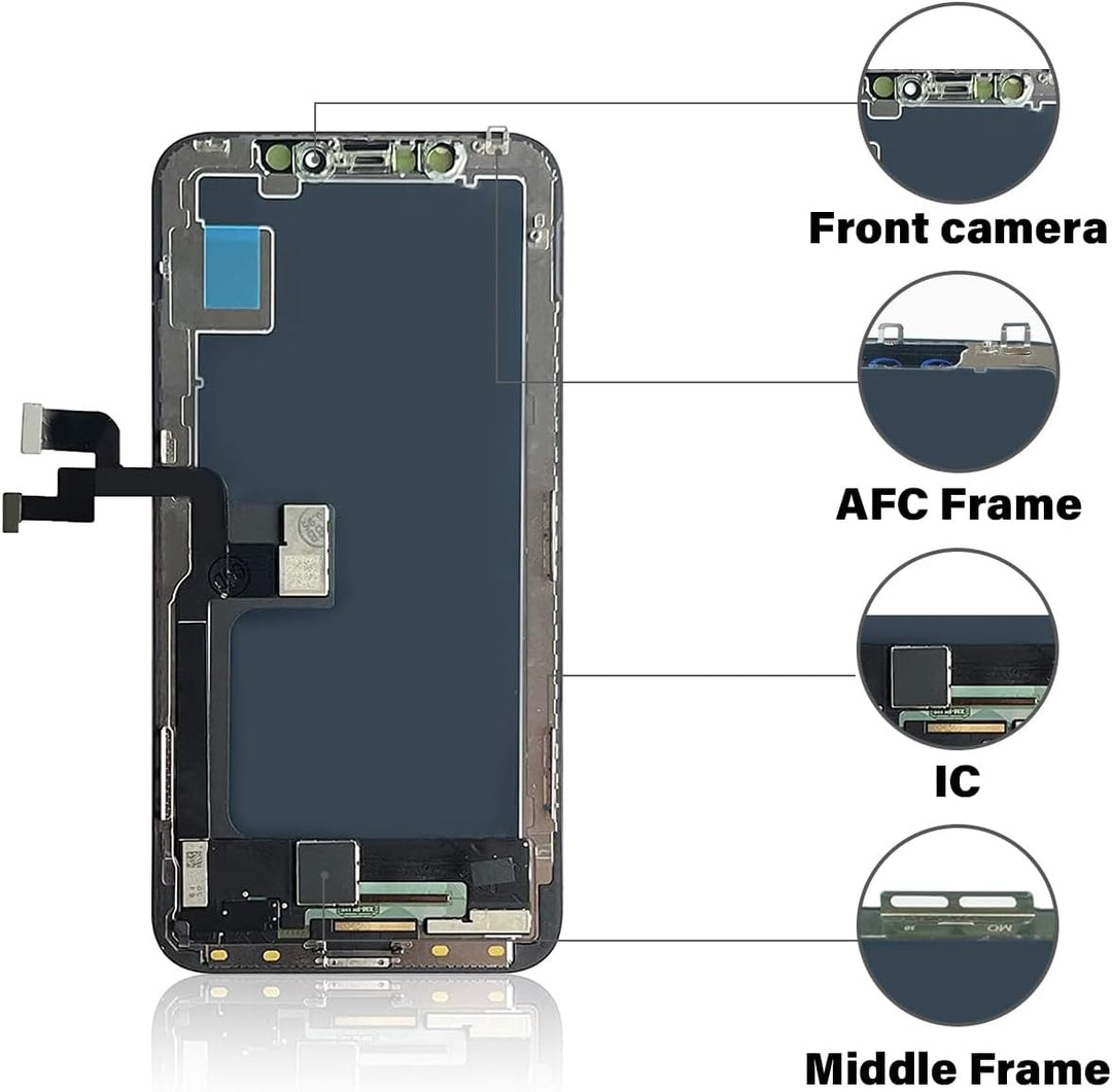 for iPhone Screen Replacement, 3D Touch Screen Display Digitizer Frame Assembly Repair Kits + Waterp