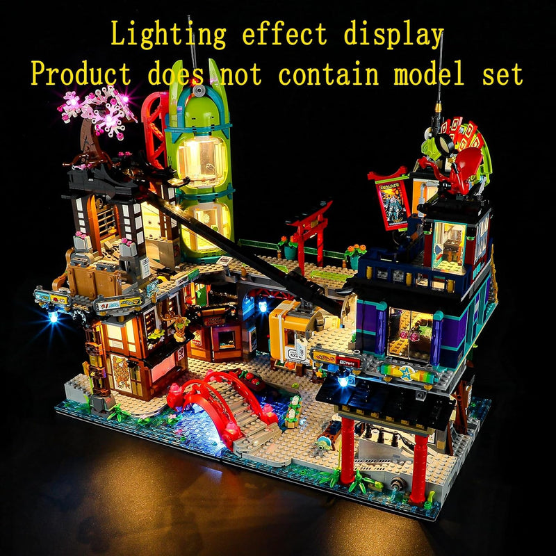 GEAMENT LED Licht-Set Kompatibel mit Lego Die Märkte von NINJAGO City (NINJAGO City Markets) - Beleu