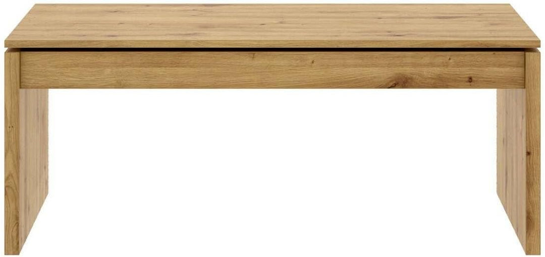 Dmora Cuar, Wohnzimmer Zeitschriftenhalter mit Stauraum, Couchtisch erhöht, 102x50h43 cm, Nodi, Eich
