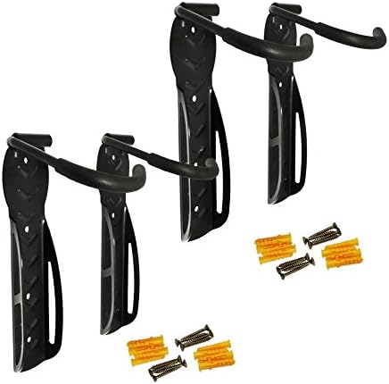 Schramm® 4 Stück Fahrradhalter Wandhalterung schwarz Fahrradhalterung für 4 Fahrräder Wandhalterunge