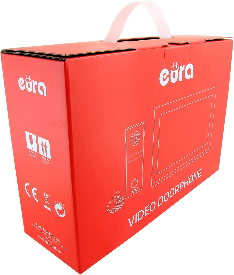 EURA VDP-99C5 4-Draht-Video-Gegensprechanlage, 10-Zoll-Farbmonitor, 2 Eingänge, WiFi, Verschlüsselun