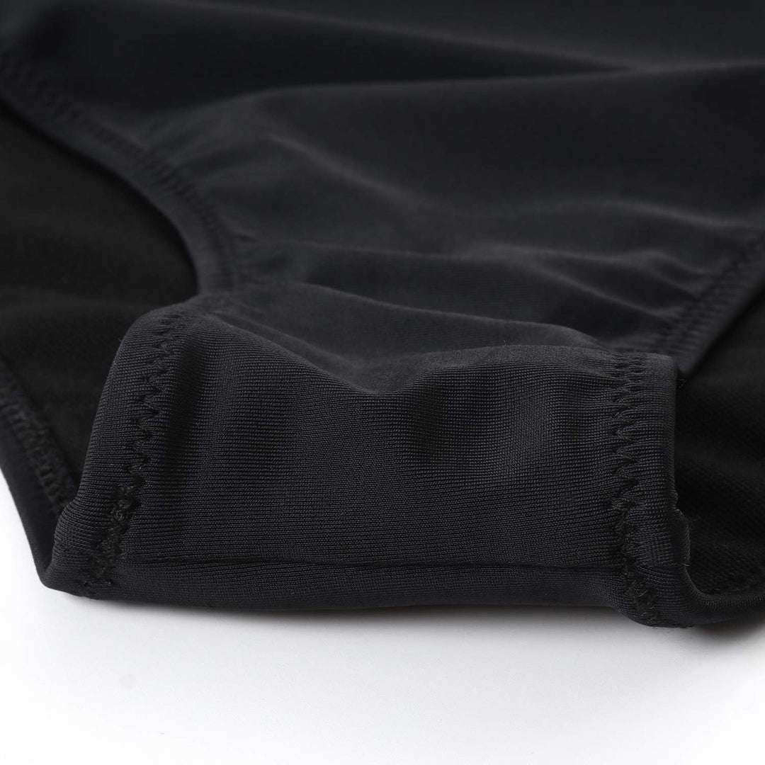 RXRXCOCO Damen Wickel Push Up Bikini Oberteil mit Bauchweg High Waist Bikini Set Bademode L Schwarz,