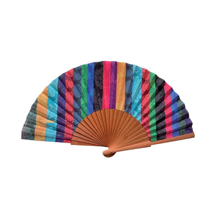 Tusitala Barcelona - Patchwork Kollektion Handfächer - Aus Holz und Baumwolle - 100% spanisches Hand