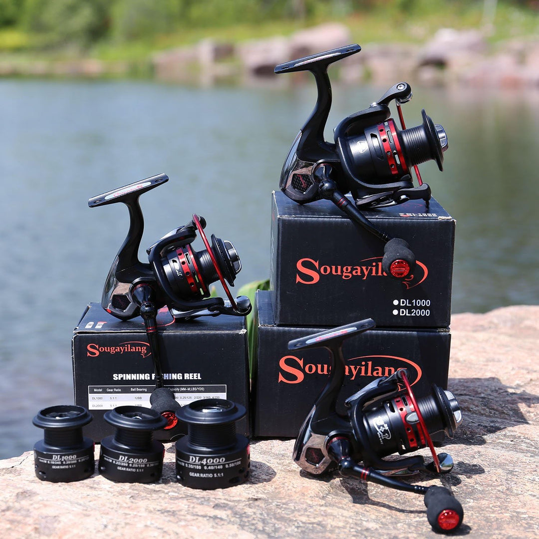 Sougayilang Angelrollen Leistungsstarke 13+1BB Spinnrollen Ultra Smooth Rolle für Salzwasser oder Sü
