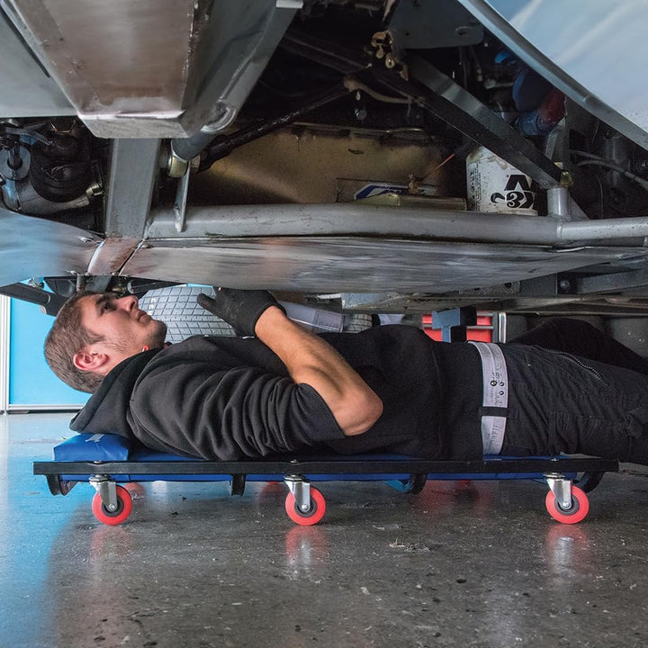 Silverline 783171 Werkstatt-Rollbrett 6 Räder, Blau , Schwarz