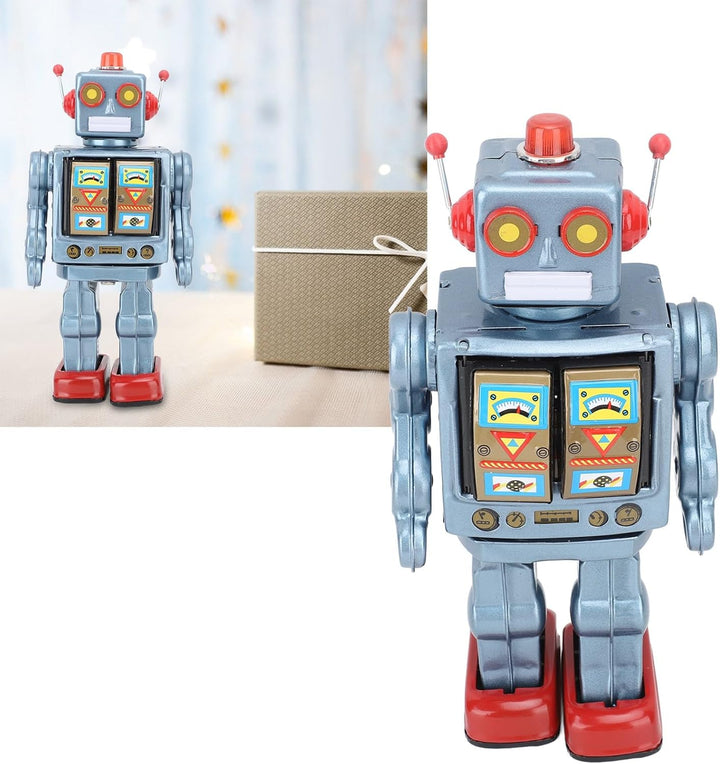 HUSHUI Metallzinn Roboter Spielzeug Retro Elektrische Rotierende Figuren Modell Erwachsene Kollektio