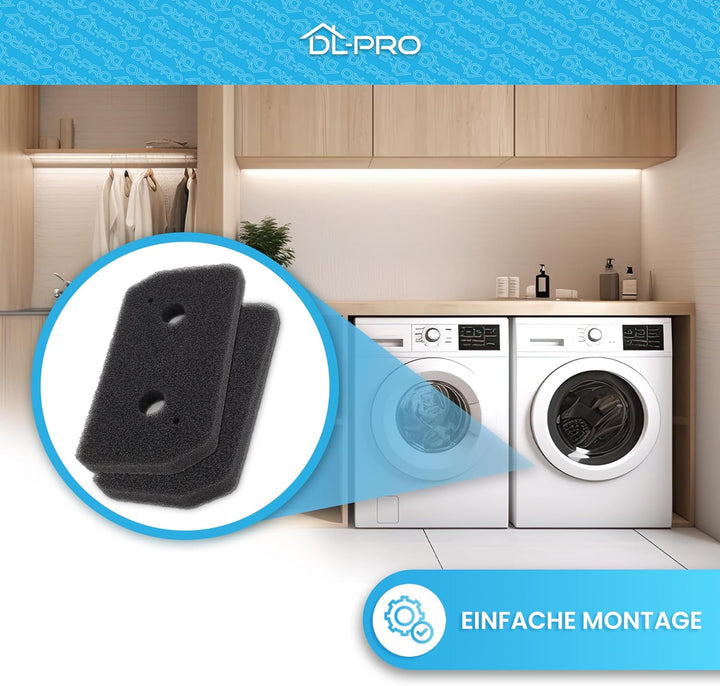 2 x DL-pro Schaumfilter 228x128mm für Bosch Siemens 12007650 Sockelfilter Filter für Trockner Wascht