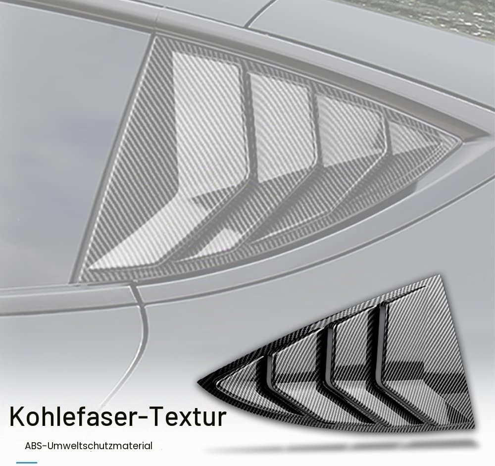 KUNGKIC Lüftungsöffnungen für hintere Seitenfenster, Lüftungsschlitze, für Tesla Modell 3 2017–2024,