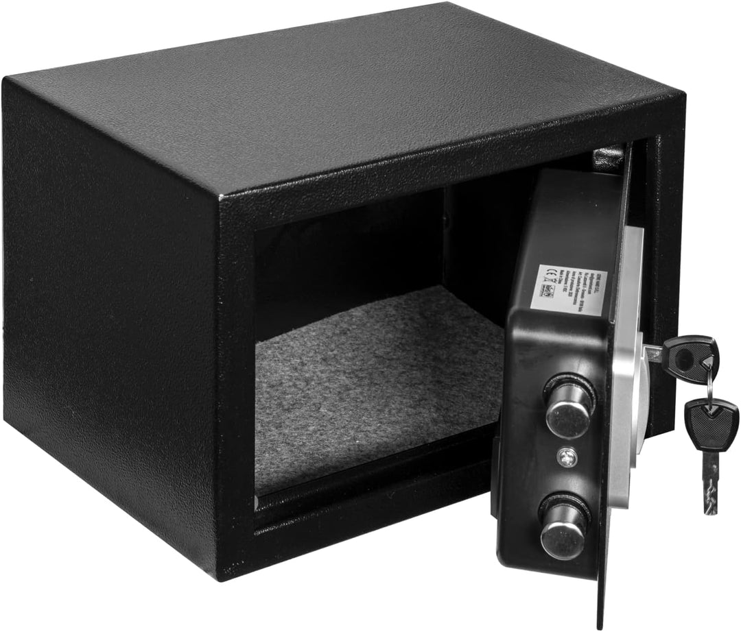 Genie Hand – Safe mit Elektronik Zahlenschloss und Schlüssel Tresor Anti-Bounce – B-Klasse-Schloss –