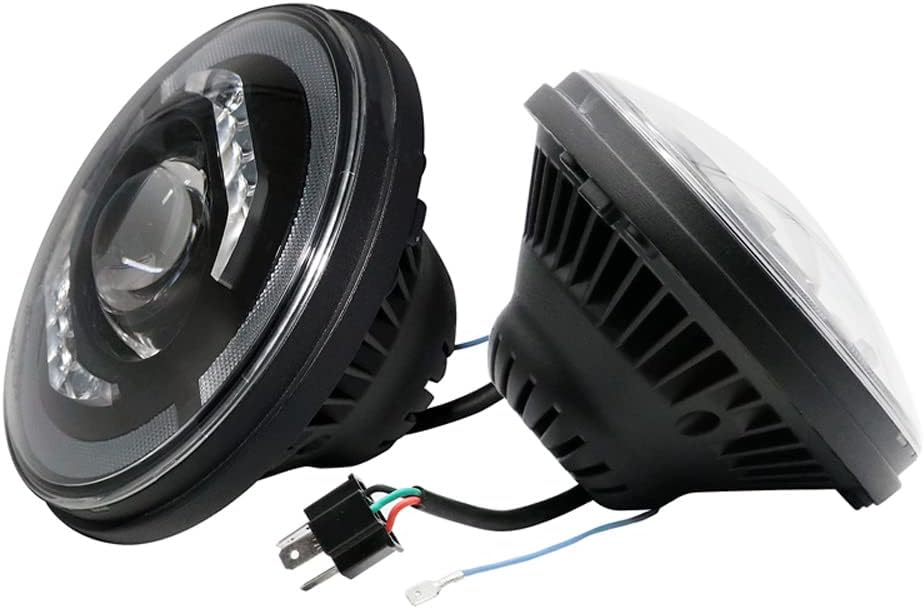 AUTO-STYLE Satz LED Scheinwerfer kompatibel mit Land Rover 90/110 & Defender - Schwarz