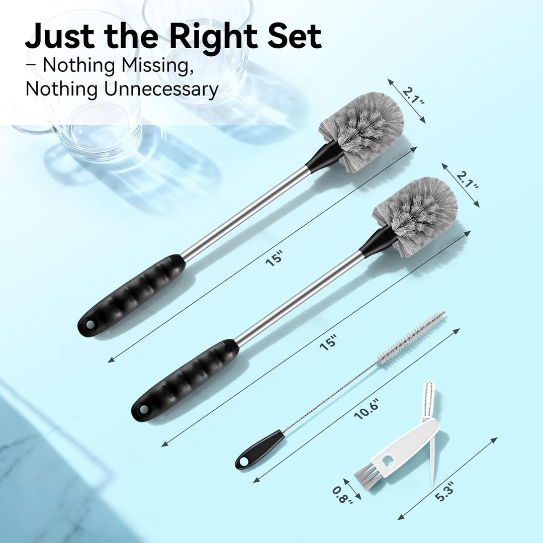 SLUXKE Bottle Brush Set with Straw Cleaner Brush and 3 in 1 Cup Lid Cleaning Brush, Bottle Brush Cle