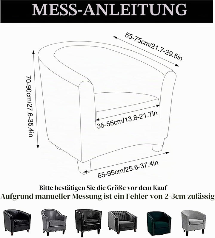 Jaotto Sesselschoner Sesselhusse Stretch Sesselüberwürfe Sofabezug Elastisch Sofabezug Sesselbezug S