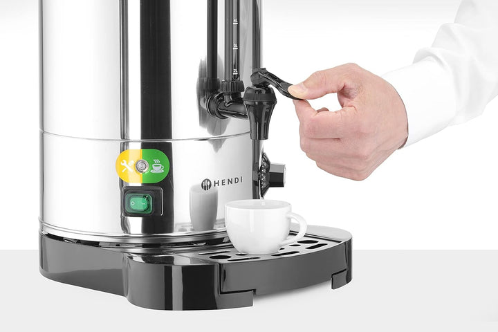 HENDI Heissgetränkespender, Doppelwandig, Energiesparend, non drip Hahn, wartungsfreies Heizelement,