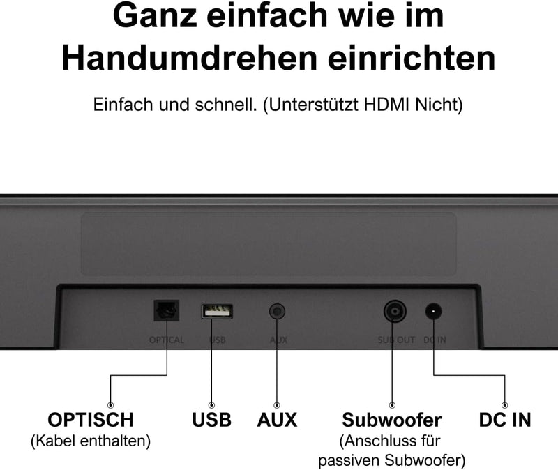 ULTIMEA 5.1 Surround Sound System, Soundbar für TV Geräte mit App Steuerung, Soundbar mit Subwoofer,