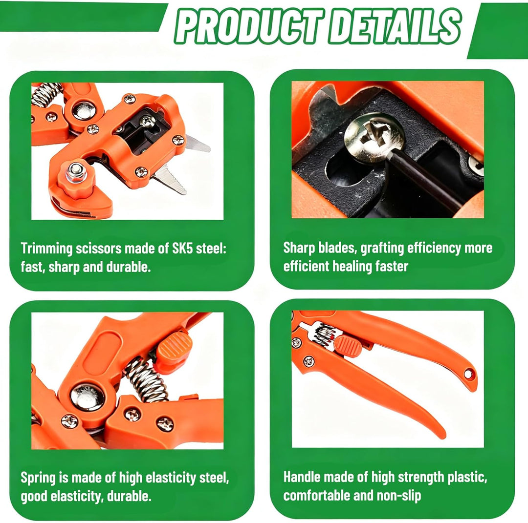 Pfropfen Werkzeug Kit, Gartenarbeit Pfropfwerkzeug, Garden Graft Tool, 2-In-1-Pfropfwerkzeug mit Wir