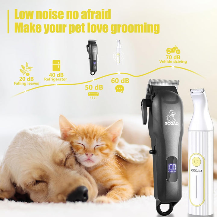 Hunde-Schermaschine für die Fellpflege, Hundepflegeset für schwere, dicke Haare und Mäntel, geräusch