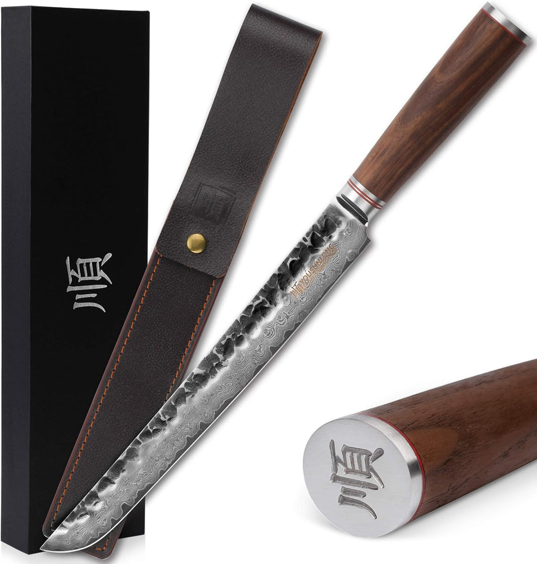 YOUSUNLONG Max Sakimaru Messer 11 Zoll Sashimi Sushi Yanagiba Messer - Japanischer Damaskus gehämmer