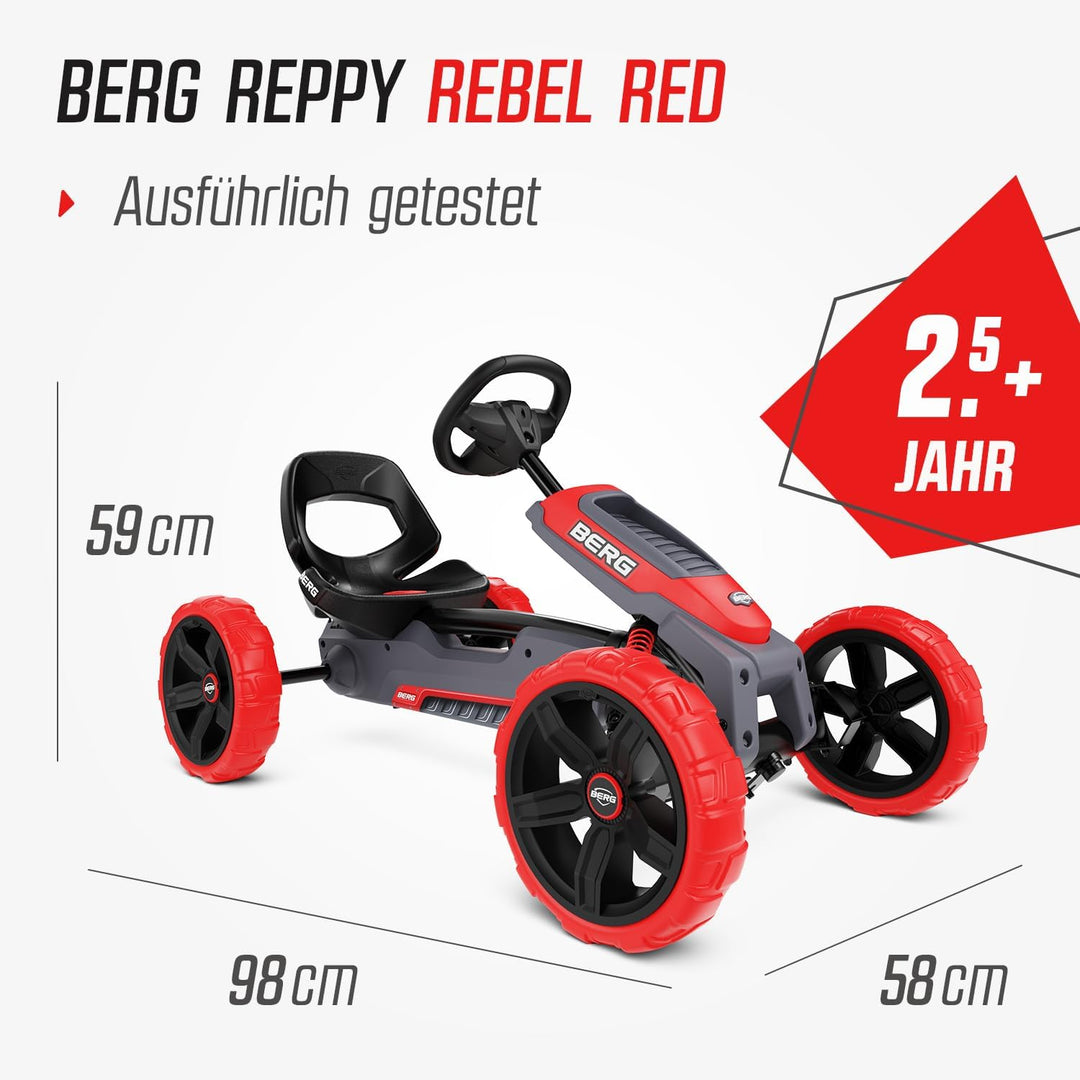 BERG Pedal-Gokart Reppy, KinderFahrzeug, Tretfahrzeug mit hohem Sicherheitstandard, Kinderspielzeug