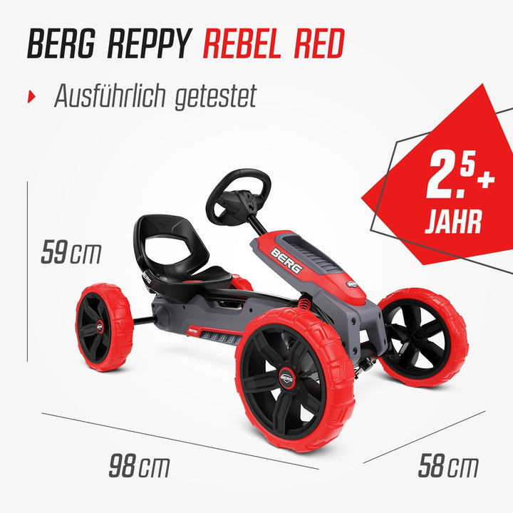 BERG Pedal-Gokart Reppy, KinderFahrzeug, Tretfahrzeug mit hohem Sicherheitstandard, Kinderspielzeug