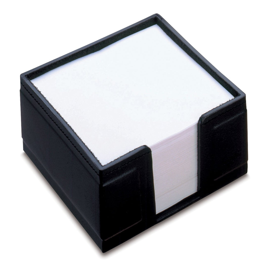 Läufer 34126 Monza Zettelbox, strapazierfähiger Lederfaserstoff, schwarz, Handgefertigt aus Lederfas
