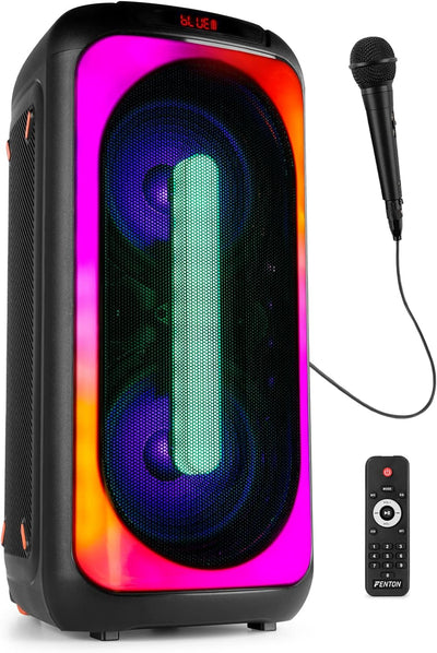 Fenton BoomBox500 Party Lautsprecher mit Lichteffekt Akku Musikbox Bluetooth Lautsprecher 240 Watt L