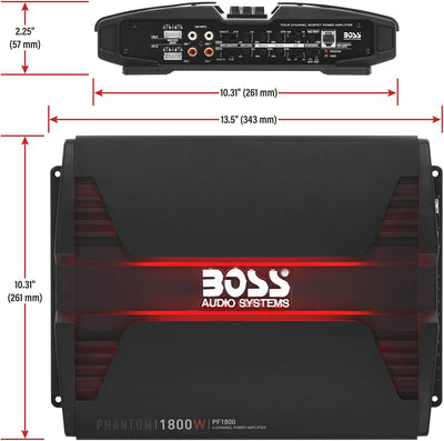 BOSS Audio Systems PF1800 4 Kanal Auto Verstärker - 1800 Watt, Vollbereich, Klasse A-B, 2-4 Ohm stab