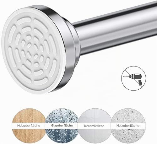 Teleskopstange Vorhangstange Duschvorhangstange ohne Bohren 115-200 CM, Edelstahl Shower Curtain Rod