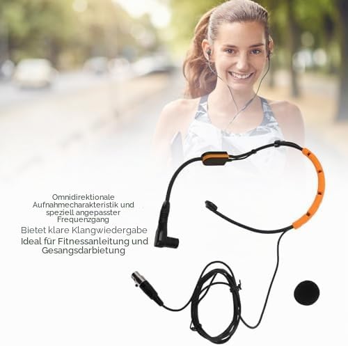Fitness Headset Kondensatormikrofon, schweissfestes, Komfortables Mikrofon-Headset für PGA31 SM31 SM