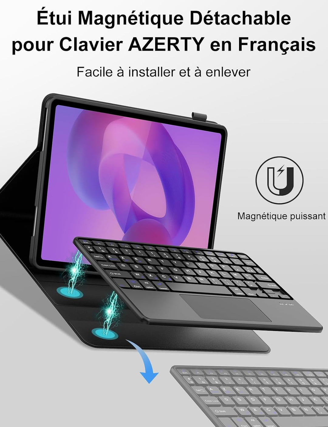 FOGARI Tastaturhülle für Lenovo Idea Tab 11 Zoll 2025 (TB-336ZU/TB-336FU) | AZERTY Französisches Tou