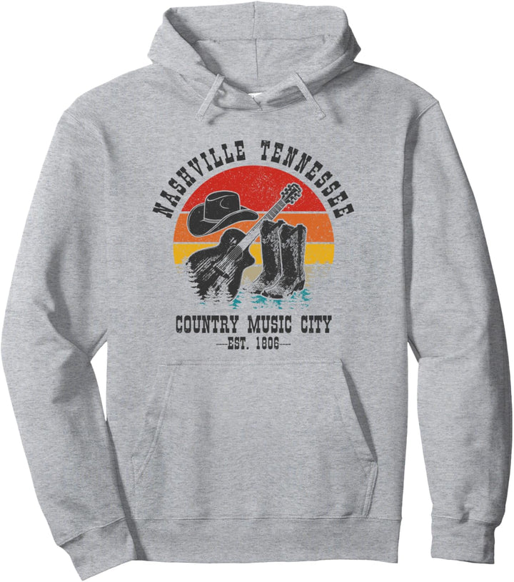 Nashville Tennessee Country Music City Cowboy Cowgirl Gitarre Pullover Hoodie