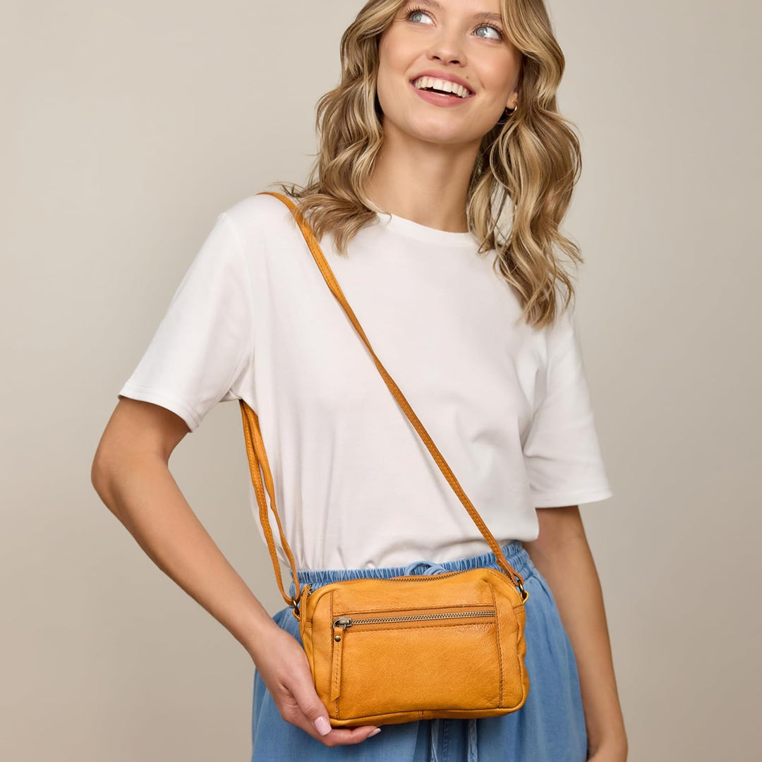 Gusti Handtasche Leder - Dominic Damen Handtasche Schultertasche Partytasche Festivaltasche Ledertas