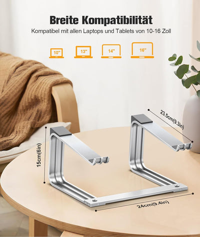 Glangeh Premium Abnehmbarer Laptop Ständer-Langlebiger Aluminium Laptop Stand mit Grosser Belüftungs